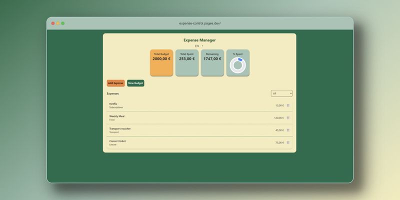 Expense Control Demo image Expense Control project demo